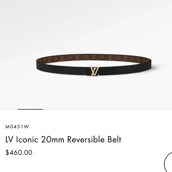 LV Icon Reversible 20mm Reversible Belt